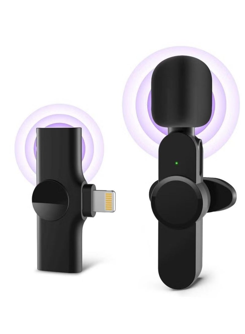 Wireless Lapel Lavalier Microphone for iPhone iPad Recording,YouTube Facebook Live Stream,Vlog, Auto-Sync Wireless Mic with 2 Clips (No Need App/Bluetooth) - Image 1