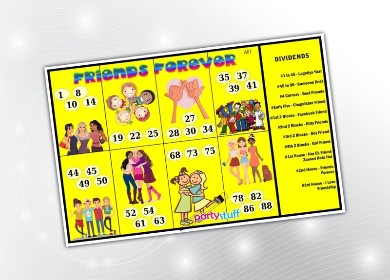 PartyStuff Tambola Housie - Friends Forever kukuba 2 (48 Piece) - Image 1