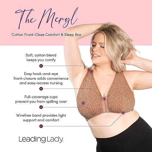 Leading Lady Meryl Cotton Front-Closure Comfort & Sleep Bra - Comfy Cotton Sleep and Leisure Bras For Women. - Image 5