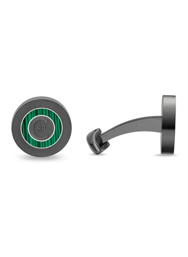 CERRUTI 1881 Carlo Two Tone Silver and Grey Luxury Cufflinks for Men