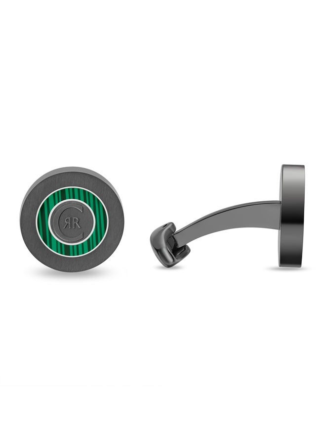CERRUTI 1881 Carlo Two Tone Silver and Grey Luxury Cufflinks for Men  - Image 1