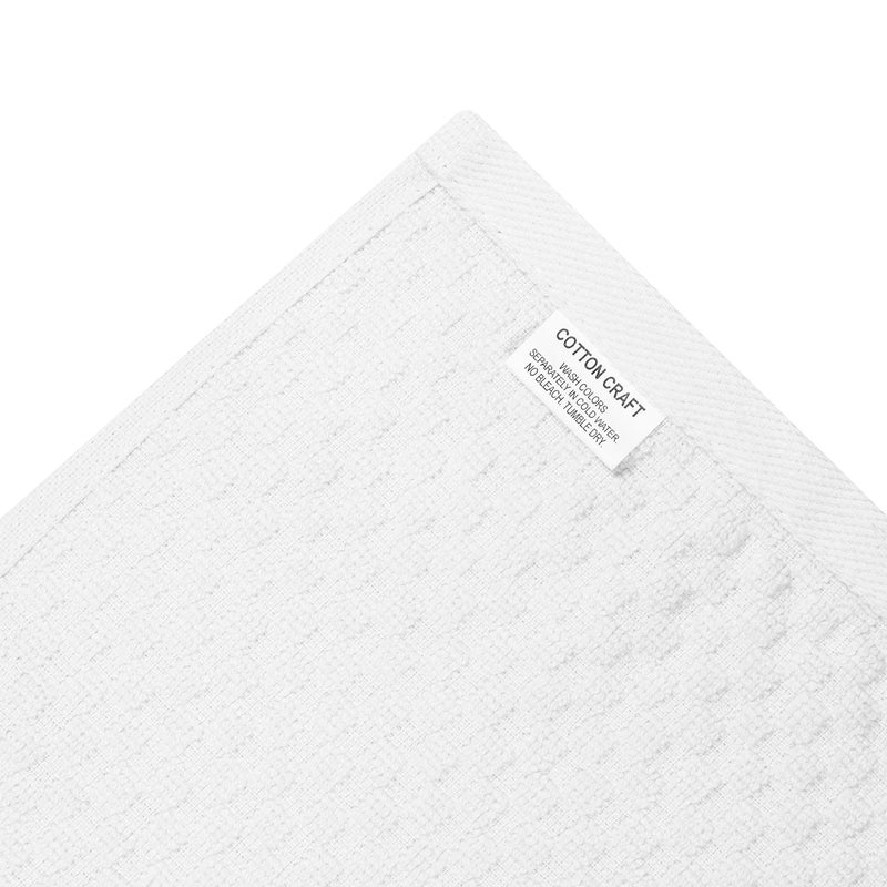 COTTON CRAFT Euro CafÃ© Set of 12 Waffle Weave Pure Cotton Super Absorbent Multipurpose Kitchen Towels, Dishcloths, Tea Towels White - Image 4