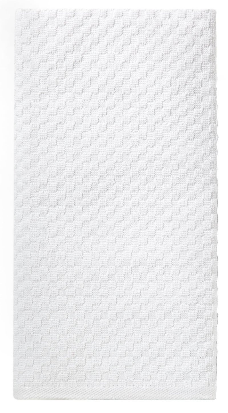 COTTON CRAFT Euro CafÃ© Set of 12 Waffle Weave Pure Cotton Super Absorbent Multipurpose Kitchen Towels, Dishcloths, Tea Towels White - Image 3