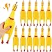 Plukeen 12 Pack Squeeze Screaming Rubber Chicken 11 Inch Yellow Squawking Chicken Rubber Squeaky Chicken Toy for Kids Adults Dogs Pets Prank Novelty Toy Reduce Separation Stress Anxiety - Image 2