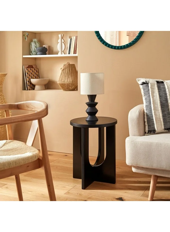 Atmosphera Bloom Sleek and Minimalist Round Side Table Black 50.5 x 40 x 40 cm 206046B