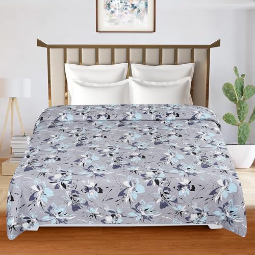 la' amour Super Premium Quilt Cover Double Bed with Zipper Blanket Cover/rajai Cover/Comforter Cover/Duvet Cover King Size Soft Cotton Breathable Skin Friendly Stuff 90x100 Inches, Color- Grey Black - Image 3