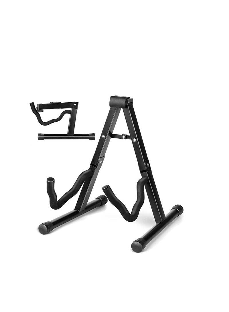 Folding Guitar Stand Universal Portable Metal A-frame Floor Stand for Acoustic Classical Electric Guitars Bass Banjo Ukulele - Image 1