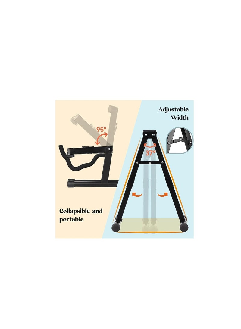 Folding Guitar Stand Universal Portable Metal A-frame Floor Stand for Acoustic Classical Electric Guitars Bass Banjo Ukulele - Image 3
