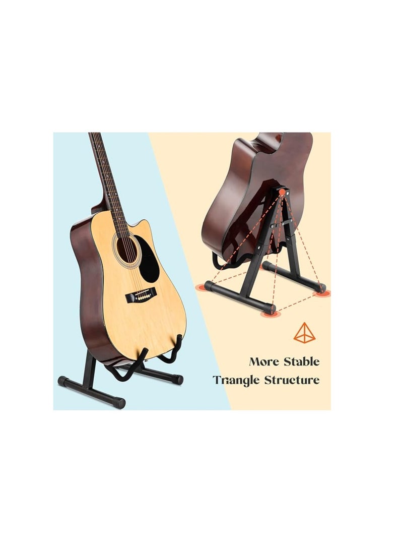 Folding Guitar Stand Universal Portable Metal A-frame Floor Stand for Acoustic Classical Electric Guitars Bass Banjo Ukulele - Image 4