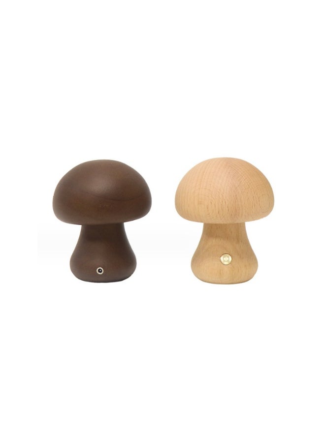 Generic - Solid Wood Mushroom Lamp - Ambient Decorative Table Light - Image 1