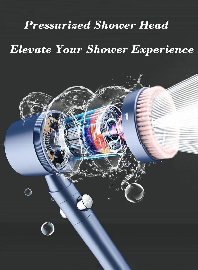 CubeG Handheld Shower Head, High Pressure Shower Head with 5 Spray Modes(Only Shower Head),Turbocharged Design Powerful Shower Head with Base and 1.5M Stainless Steel Hose - Image 2