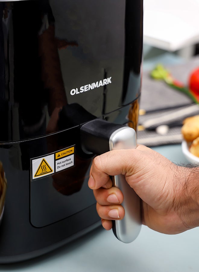 Olsenmark Air Fryer Oil Free Fryer with Cool Touch Handle, non stick frying pot and tray, easy to read and adjustable display 6 L 1500 W OMAF2254J Black/White - Image 5