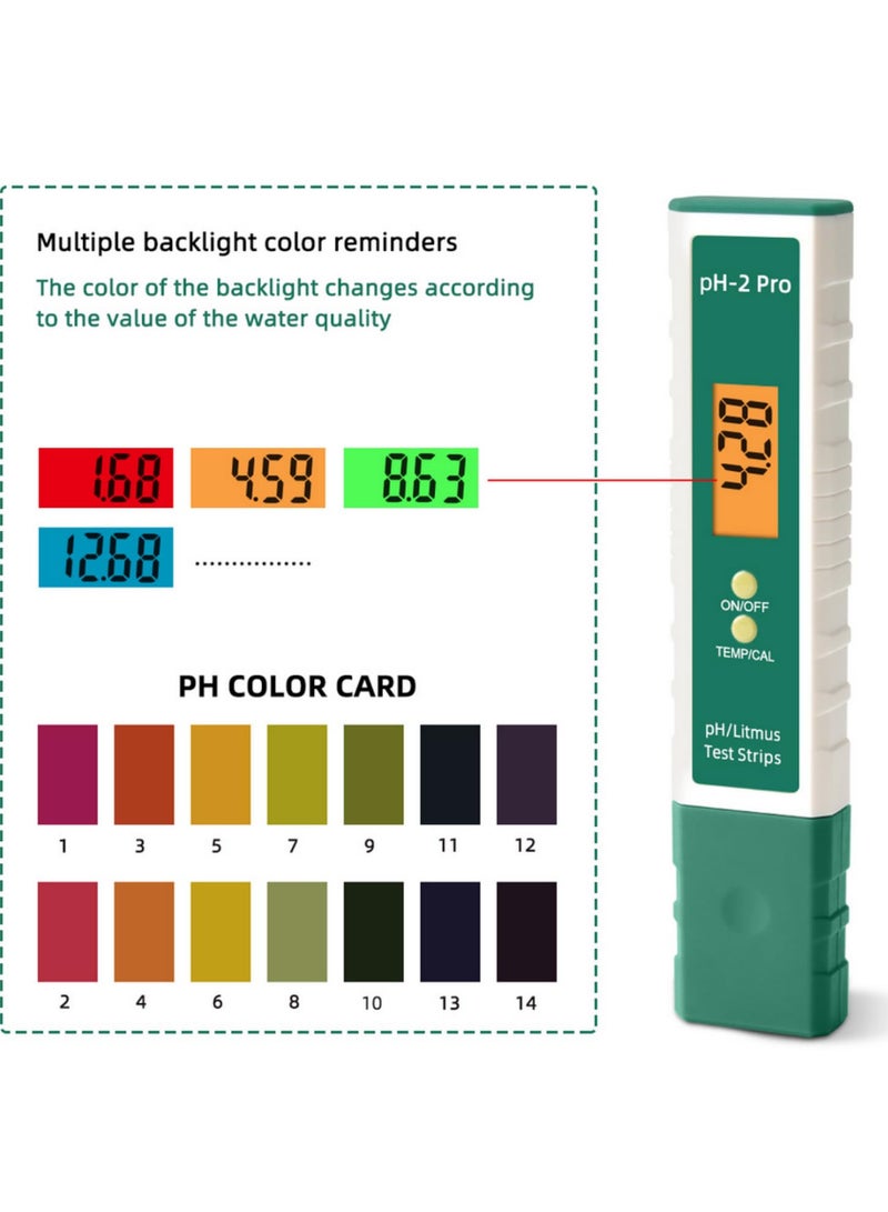 1pcs Digital PH Meter Tester Pen 0.01 High Accuracy Water Quality Tester with ATC and Litmus Test Strips Function for Home Aquarium Pool Hydroponics - Image 3