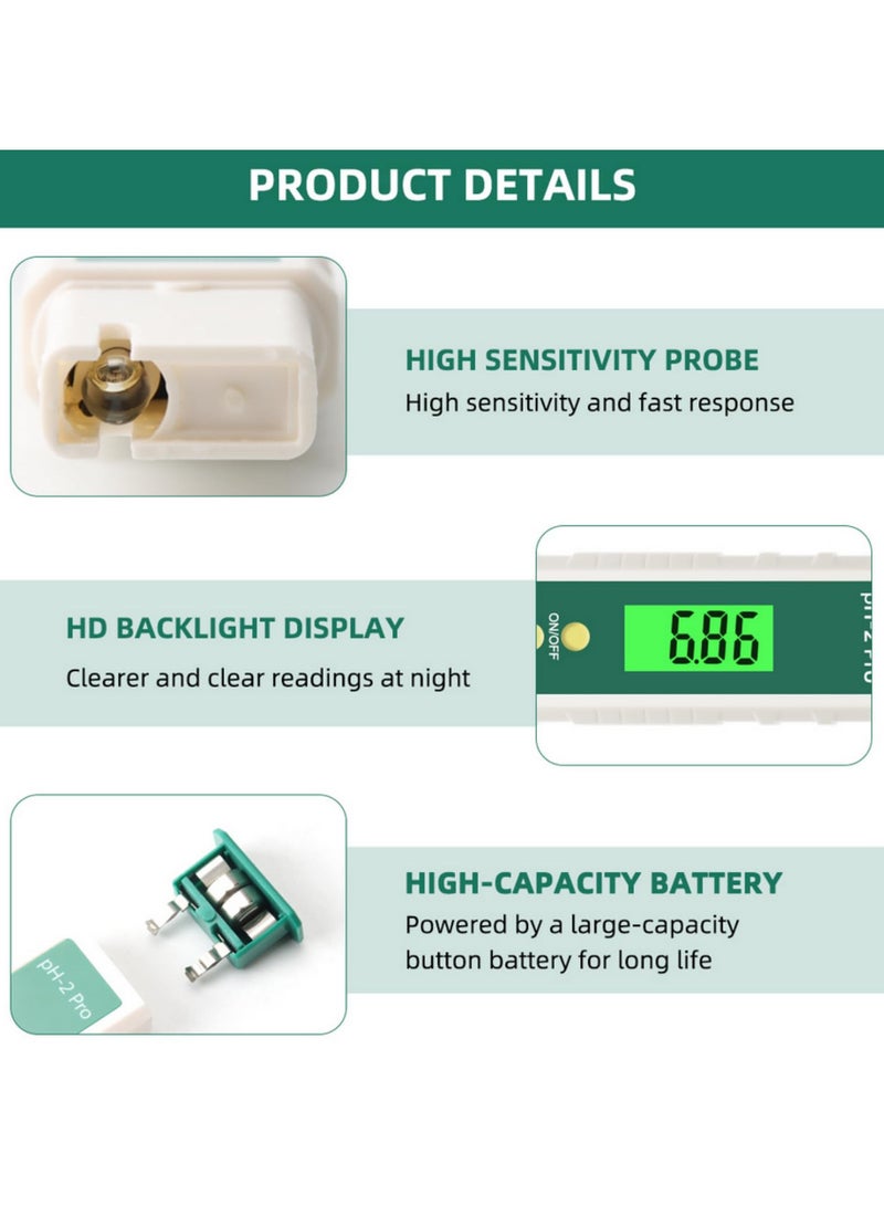 1pcs Digital PH Meter Tester Pen 0.01 High Accuracy Water Quality Tester with ATC and Litmus Test Strips Function for Home Aquarium Pool Hydroponics - Image 4