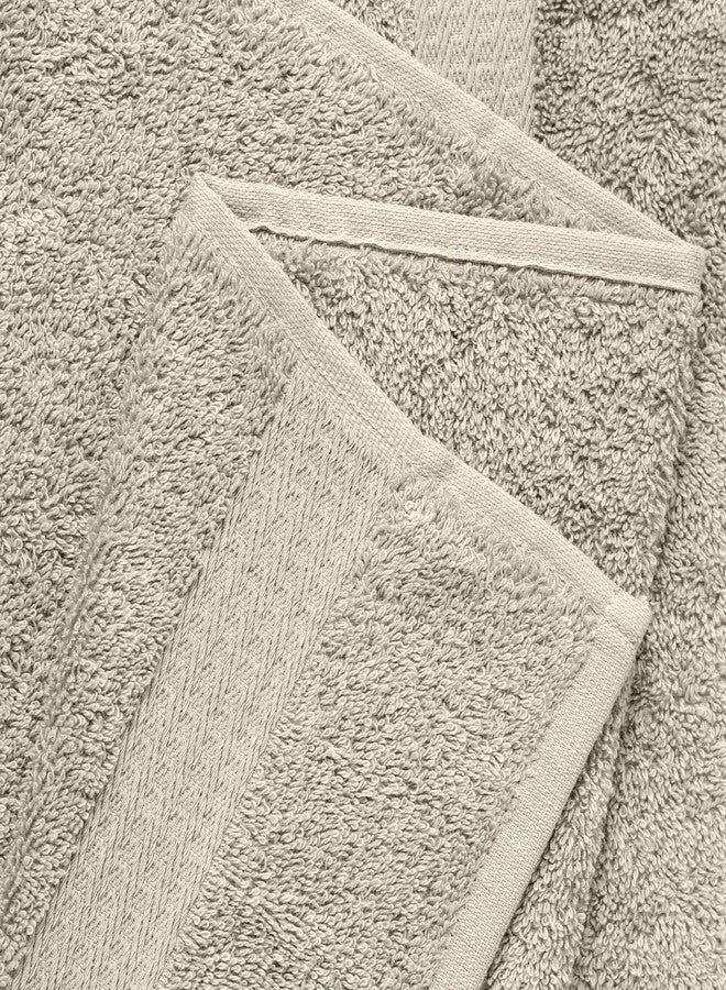 1888 Mills 8 Pack Premium Washcloth Set, True Classics Premium Cotton Blend, Super Soft and Highly Absorbent Washcloths for Bathroom, Hotels, Spa and Gym, Taupe - Image 2