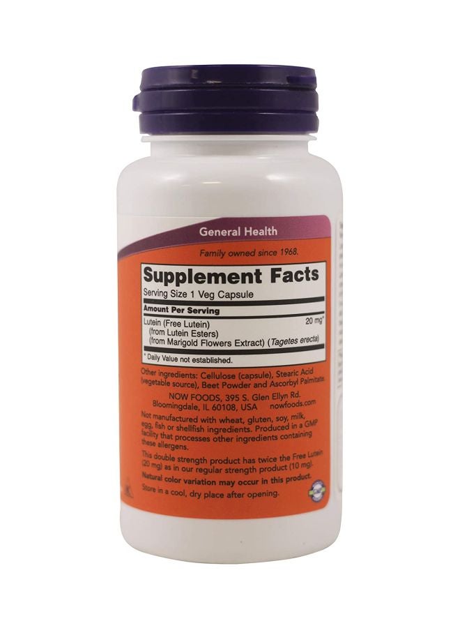 Now Foods Double Strength Lutein 20 mg - 90 Veg Capsules - Image 2
