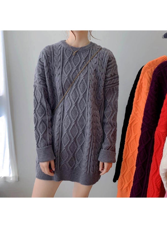 NIBEMINENT Women Sweaters Long Sleeved Round Neck Knitted Pullovers Solid Regular Casual Jumpers Slight Strech Autumn - Image 2