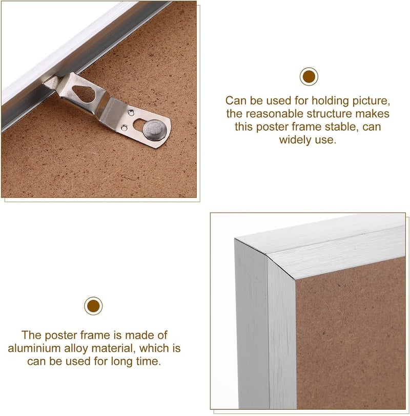 Aluminum Alloy Picture Frame Wall Mounting Poster Frame Narrow Edge for Home Décor A3 Size 29.7×42cm Silver Arctic - Image 3