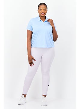 Adidas Women Sportswear Fit Shorts Sleeves Golf Polo Shirt, Light Blue  - Image 4