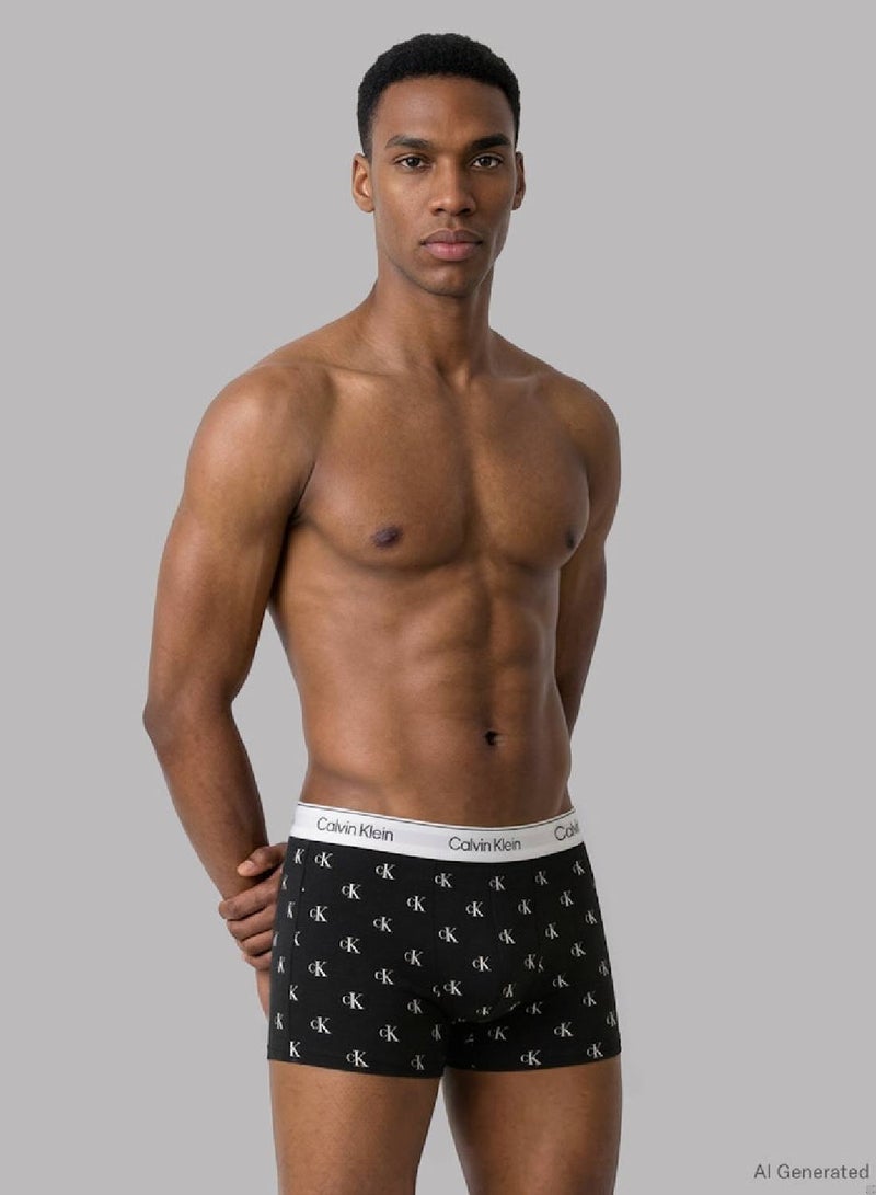 CALVIN KLEIN 3 Pack Relaxed Dart Trunks - Icon Cotton Stretch - Image 2