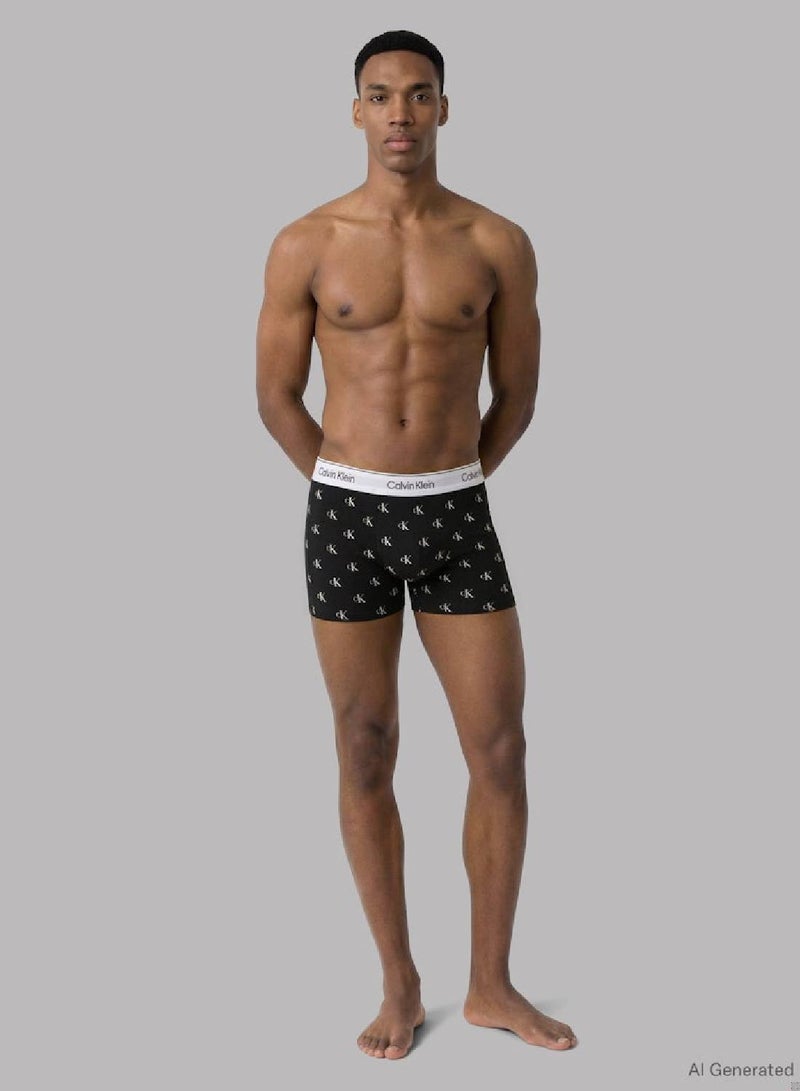 CALVIN KLEIN 3 Pack Relaxed Dart Trunks - Icon Cotton Stretch - Image 3