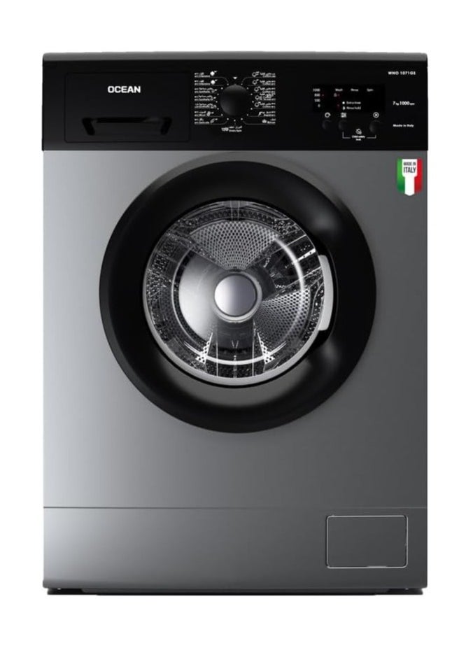 Ocean Ocean Fully Automatic Front Load Washing Machine, 7 kg, Silver - WNO 1071 G S 