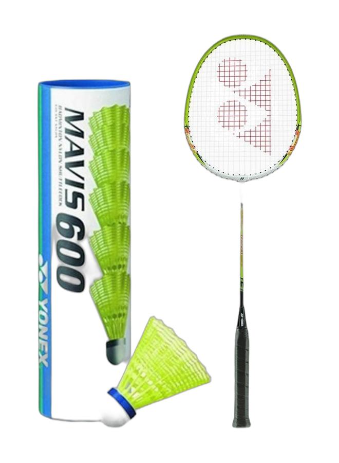 Yonex B-6500I Recreational Pe Badminton Racket + Mavis 600 Blue Cap Medium Badminton Shuttlecock 6 Pack, Yellow Pack - Image 1
