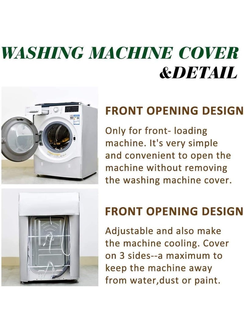 FALAHOM غطاء غسالة ومجفف ملابس أوكسفورد فولاذي بالكامل من FALAHOM، غطاء مقاوم للماء ومقاوم لأشعة الشمس والغبار، غطاء سميك للغسالة/المجفف الأمامي - Image 4