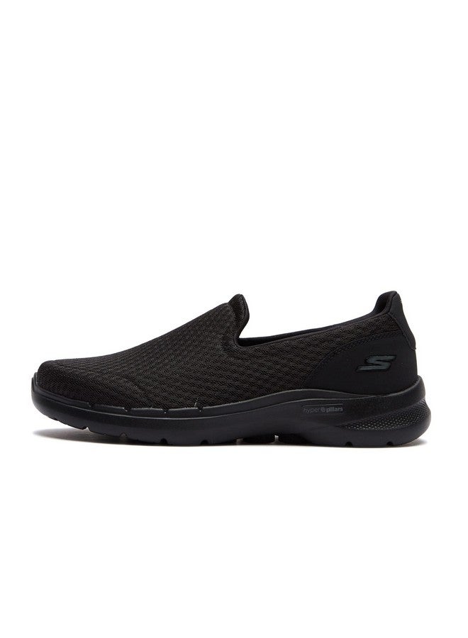 SKECHERS Skechers GO Walk 6 - Motley Slip On Shoes for Men - Air-Cooled GOGA Mat Responsive Ultra GO® Cushioning Mesh Upper Walking Shoes Black - Image 1