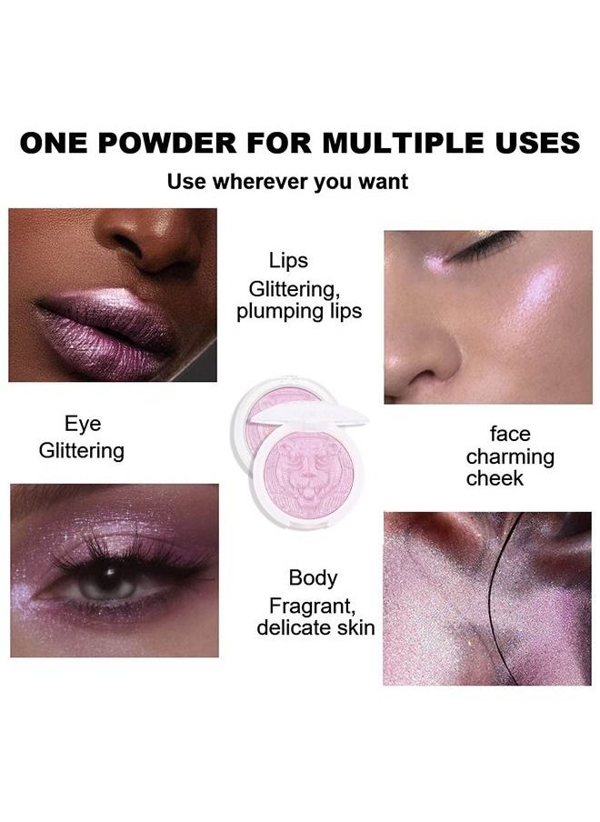 TEAYASON - Purple Pink Shimmer Highlighter, Highlight Makeup Contour Powder Palette, Face Illuminator Highlighter, Blush and Makeup Highlighter Bronzer Palette Highlighter Makeup - Image 1