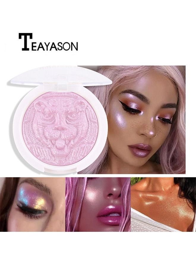 TEAYASON - Purple Pink Shimmer Highlighter, Highlight Makeup Contour Powder Palette, Face Illuminator Highlighter, Blush and Makeup Highlighter Bronzer Palette Highlighter Makeup - Image 1