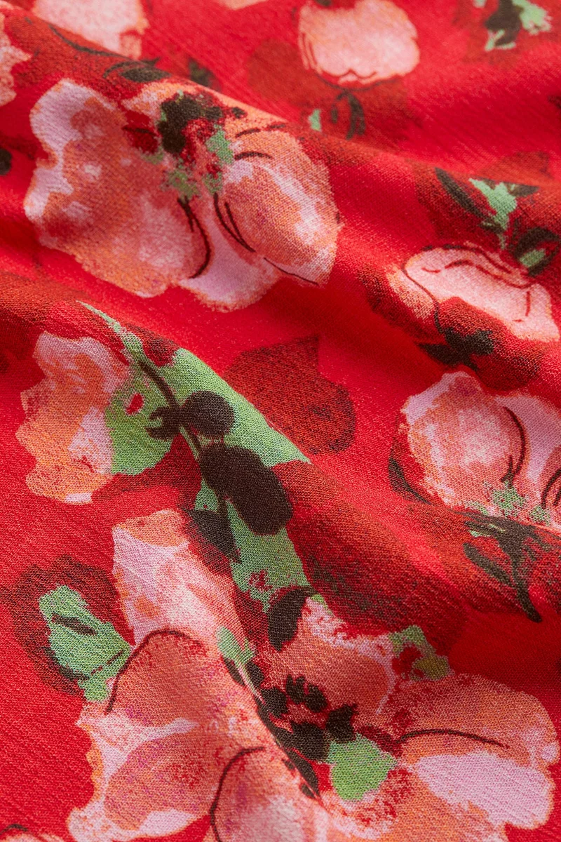 H&M Patterned puff-sleeved dress