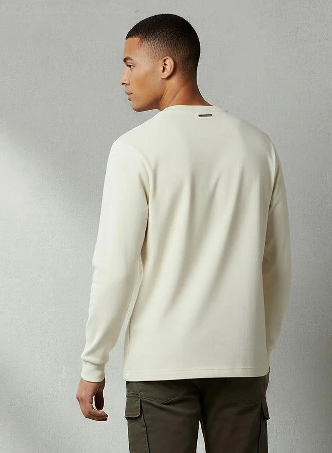 Lee Cooper  Lee Cooper Men Regular Fit Henley Neck Long Sleeve T-shirt for Men | Best Price UAE