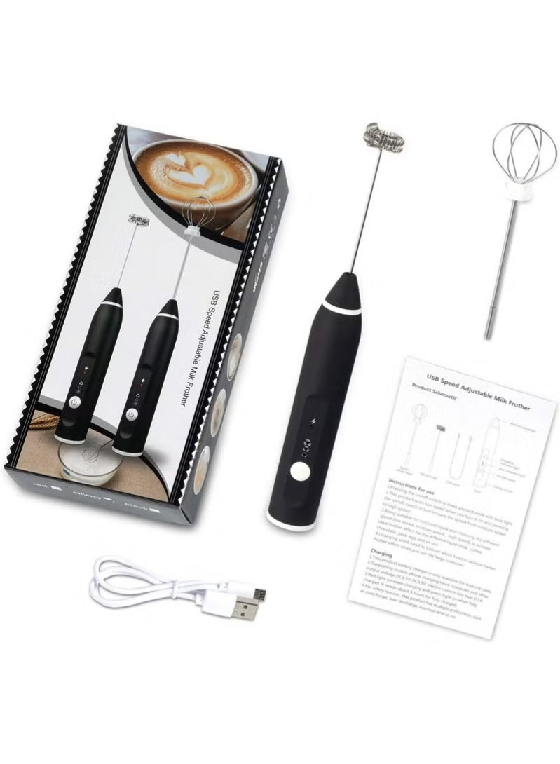 مجموعة مخفقة وصانع كهربائي لرغوة الحليب من 3 قطع أسود/فضي - Image 1