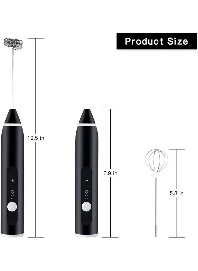 مجموعة مخفقة وصانع كهربائي لرغوة الحليب من 3 قطع أسود/فضي - Image 3