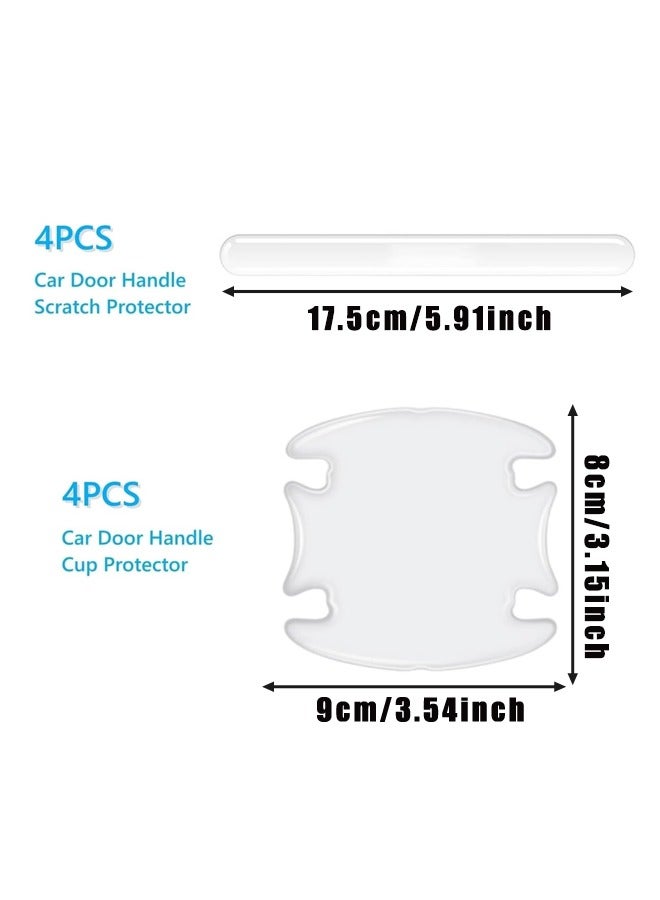 8Pcs Car Door Cup Protector, Car Door Handle Bowl Sticker for Non-Marking Auto Door Handle Protective Film, Clear Paint Protection Film - Image 2