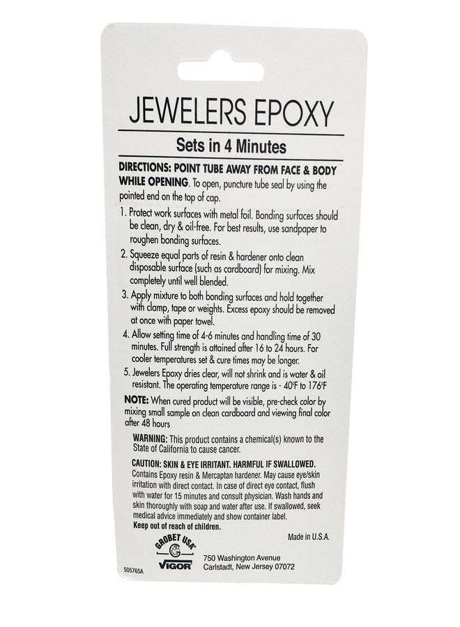 Vigor Jeweler's Epoxy 2 Step 12.0451 - Fast Setup Clear and Colorless - Resin and Hardener - Image 2