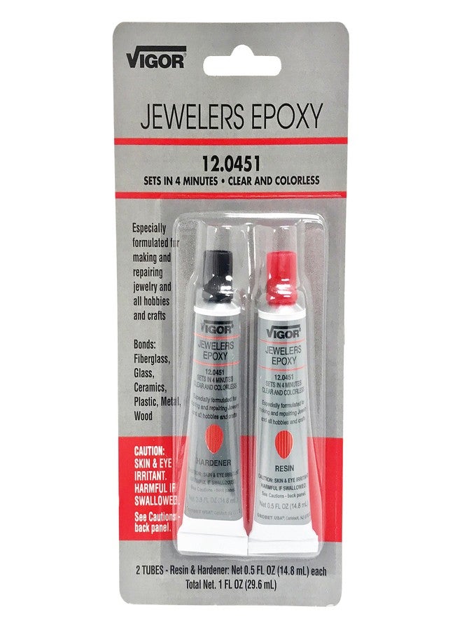 Vigor Jeweler's Epoxy 2 Step 12.0451 - Fast Setup Clear and Colorless - Resin and Hardener - Image 1