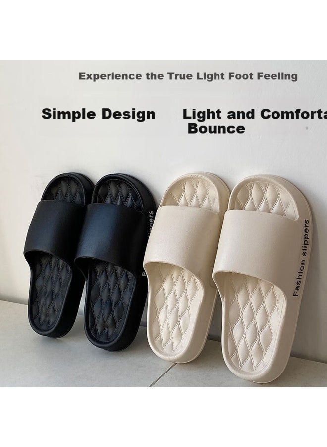 Iqgd Couple Slippers Men's And Women's Floor Slippers Soft Bottom Anti-slip Bathroom Home Slippers 1819 Brown 44-45 - Image 3