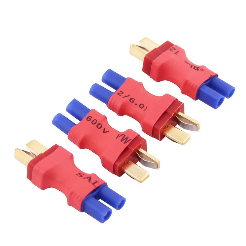 OliRC 4pcs No Wires Connector: EC2 Female to Male T-Plug Style Adapter(C35-4)