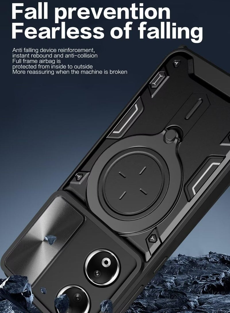 مجد x7b 4G / 5G الهاتف المحمول حالة ، عدسة الكاميرا انزلاق الغطاء ، 360 درجة قوس الدورية خاتم ، الوفير صدمة برهان الهاتف المحمول حالة ، متوافق مع سيارة المغناطيسي الهاتف المحمول حالة مجد x7b 4G / 5G الأسود - Image 5