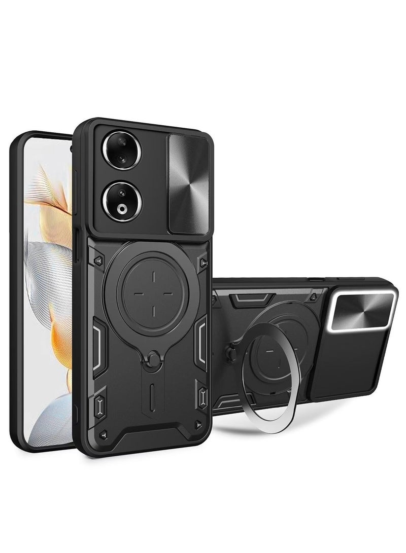 مجد x7b 4G / 5G الهاتف المحمول حالة ، عدسة الكاميرا انزلاق الغطاء ، 360 درجة قوس الدورية خاتم ، الوفير صدمة برهان الهاتف المحمول حالة ، متوافق مع سيارة المغناطيسي الهاتف المحمول حالة مجد x7b 4G / 5G الأسود - Image 1