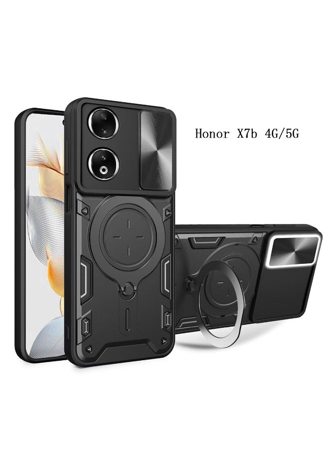 مجد x7b 4G / 5G الهاتف المحمول حالة ، عدسة الكاميرا انزلاق الغطاء ، 360 درجة قوس الدورية خاتم ، الوفير صدمة برهان الهاتف المحمول حالة ، متوافق مع سيارة المغناطيسي الهاتف المحمول حالة مجد x7b 4G / 5G الأسود - Image 1
