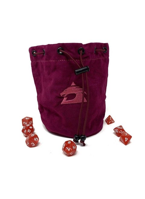 Dundra Multipocket Dice Bag Dnd Velvet Pouch Large Dice Bags For D&D With Pockets Soft Case For Rpg Dice Storage Drawstring Pouches For Role Playing Games Dice Set Polyhedral Dice Bag (Plum)