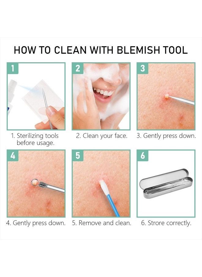 Dr.Pedi - Blackhead Remover Pimple Popper Tool Kit Acne Blemish Pimple Extractor Needle Facial Comedone Clip Blackhead Tweezer for Ingrown Hair Removal 8 Pcs in Metal Case - Image 1