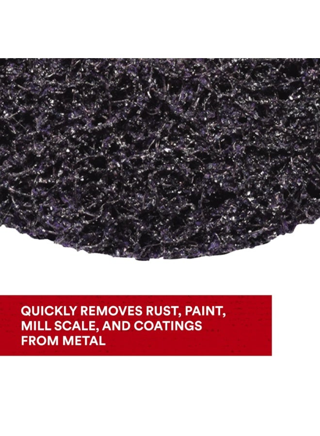 Cubitron 3M Scotch-Brite Clean and Strip XT Pro Disc, XO-DC, SiC Extra Coarse, T27, 4-1/2 in x 5/8"-11, Silicon Carbide Cuts Aggressively and Leaves a Fine Finish, Resists Loading, Purple - Image 2