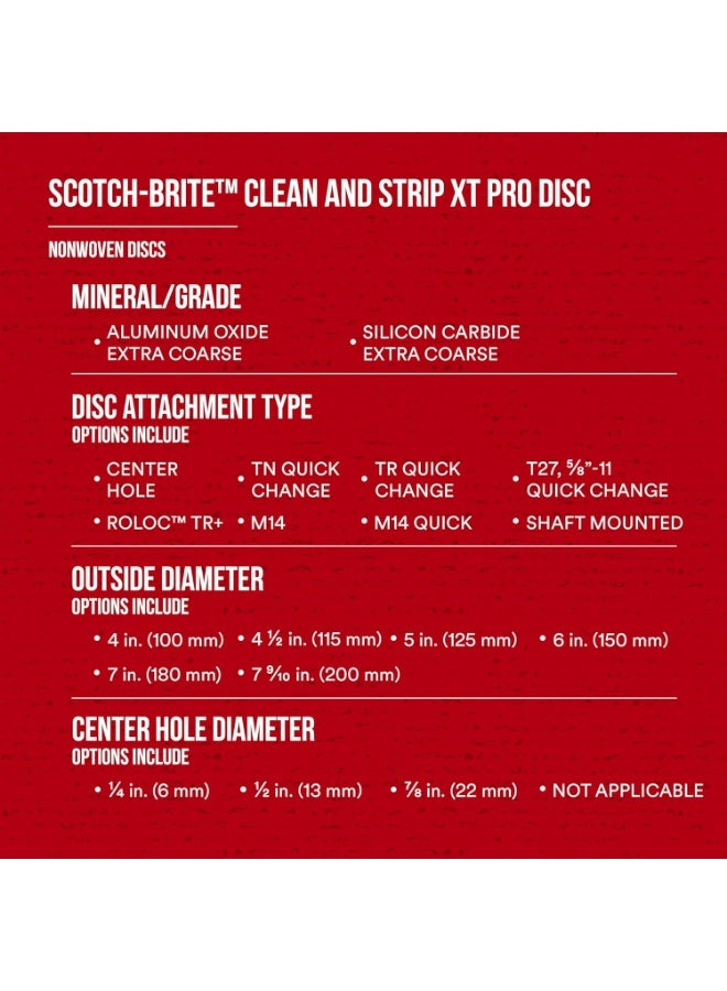 Cubitron 3M Scotch-Brite Clean and Strip XT Pro Disc, XO-DC, SiC Extra Coarse, T27, 4-1/2 in x 5/8"-11, Silicon Carbide Cuts Aggressively and Leaves a Fine Finish, Resists Loading, Purple - Image 4