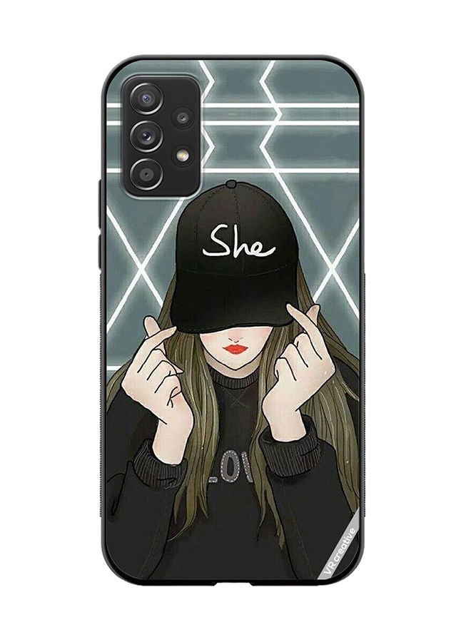 VR CREATIVE Protective Case Cover For Samsung Galaxy A32 5G She On Cap Design Multicolour - Image 1