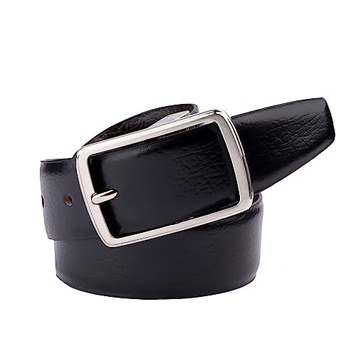 Bacca Bucci Men's Leather Belt (BBBA1028X-32, Black & Brown) - Image 2