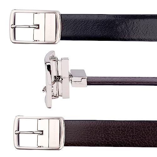 Bacca Bucci Men's Leather Belt (BBBA1028X-32, Black & Brown) - Image 5
